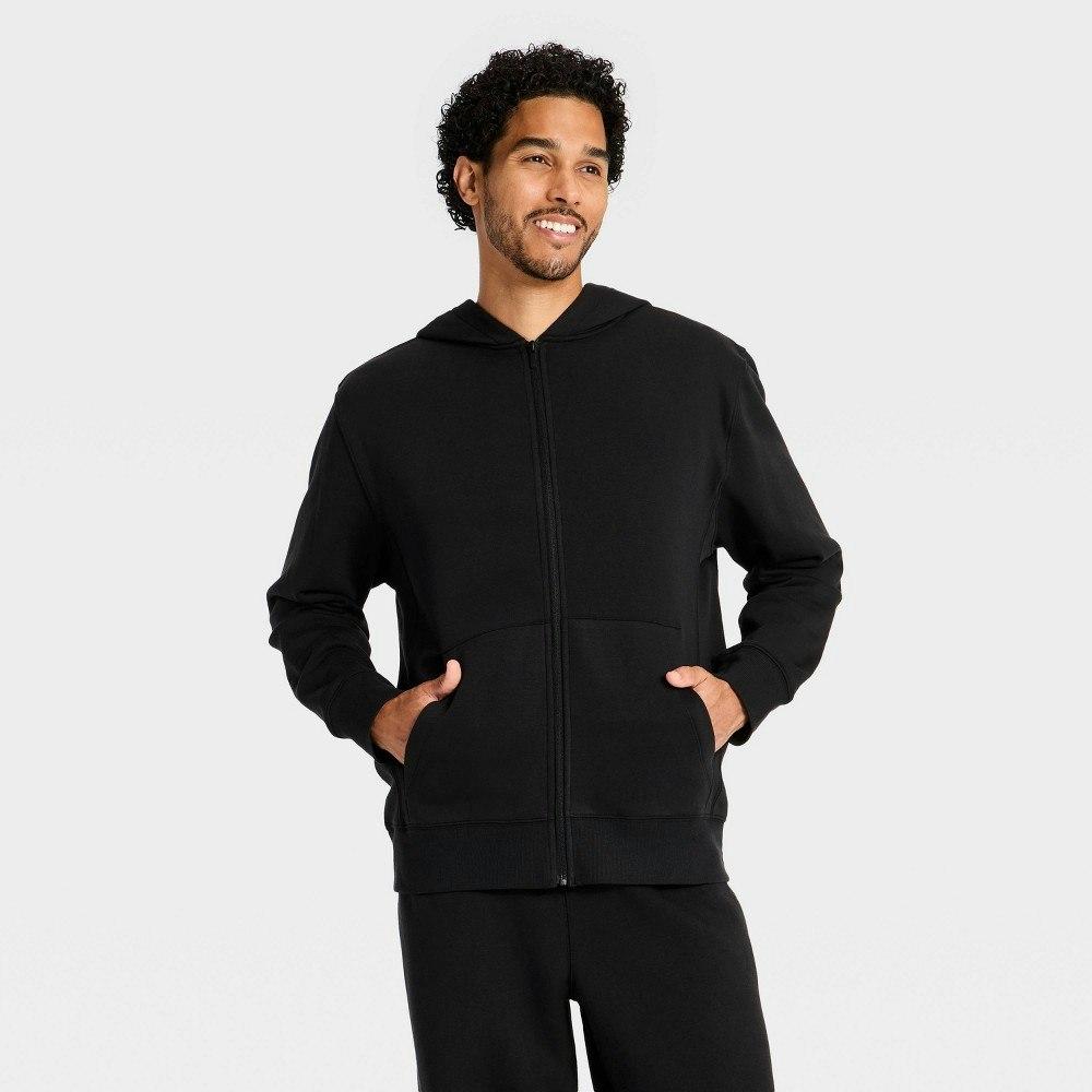 All In Motion Men's Full-Zip Cotton Fleece Hoodie: $25 All In Motion Men's Full-Zip Cotton Fleece Hoodie: $25