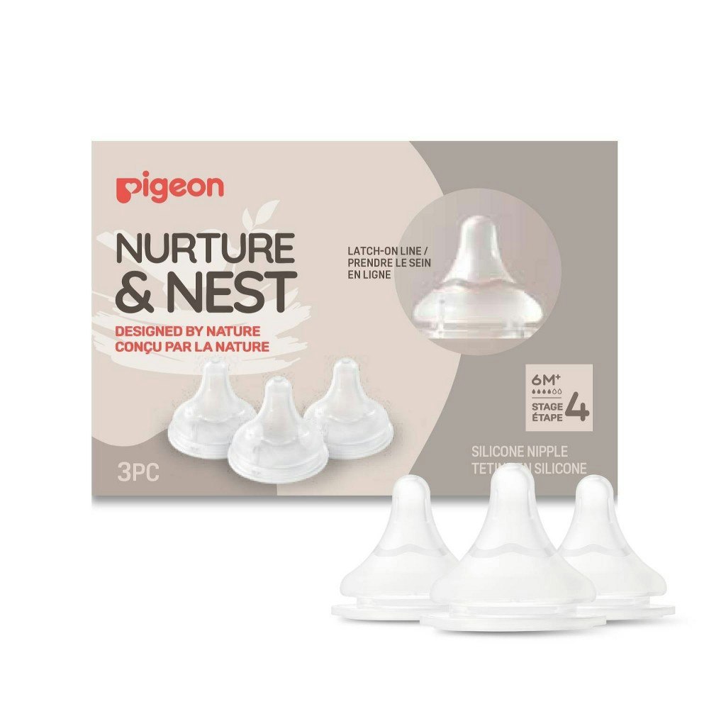 Pigeon Nurture & Nest Level 4 Fast Flow Anti-Colic Silicone Bottle Nipple 3-Pack: $17.99 Pigeon Nurture & Nest Level 4 Fast Flow Anti-Colic Silicone Bottle Nipple 3-Pack: $17.99