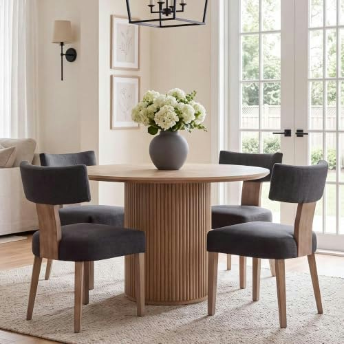 HNY Mid Century Modern Linen Dining Chair 4-Pack: $320.44
