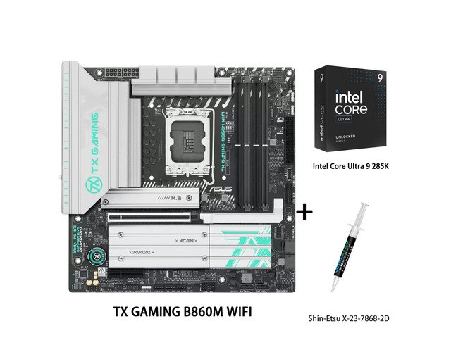 Asus TX Gaming B860M WiFi Motherboard and Intel Ultra 9 285K Processor Combo: $1,399.99 Asus TX Gaming B860M WiFi Motherboard and Intel Ultra 9 285K Processor Combo: $1,399.99