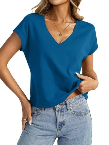 EasyGala Women's Cotton V-Neck Crop Top: $14.36 EasyGala Women's Cotton V-Neck Crop Top: $14.36