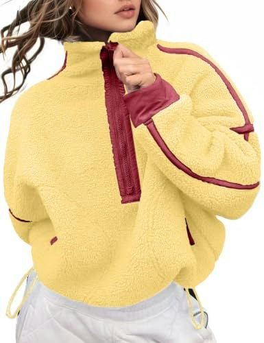 Kumufenc Women's Half-Zip Fleece Pullover: $33.14 Kumufenc Women's Half-Zip Fleece Pullover: $33.14