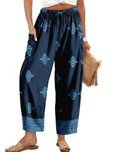 Angerella Women's Casual Linen Wide Leg Drawstring Pants: $28.04 Angerella Women's Casual Linen Wide Leg Drawstring Pants: $28.04
