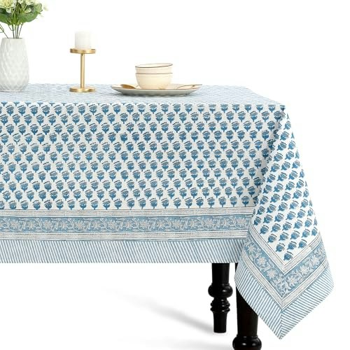 CPC Apatite Blue Block Print 60x60-Inch Cotton Square Tablecloth: $33.15 CPC Apatite Blue Block Print 60x60-Inch Cotton Square Tablecloth: $33.15