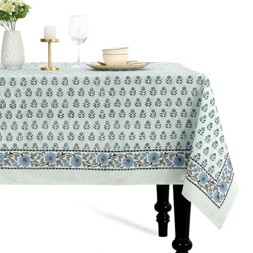 CPC Poppy Blue Block Print Cotton Rectangle Tablecloth 70x118-Inch: $58.14 CPC Poppy Blue Block Print Cotton Rectangle Tablecloth 70x118-Inch: $58.14