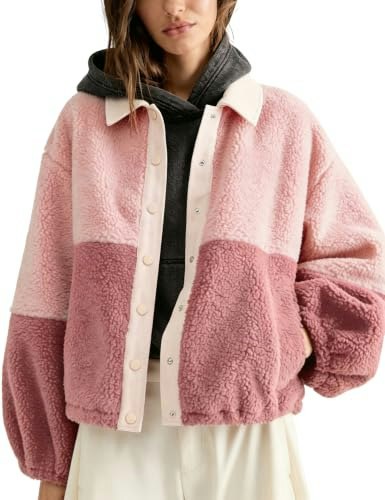 Shiyifa Women's Color Block Sherpa Fleece Jacket: $38.99 Shiyifa Women's Color Block Sherpa Fleece Jacket: $38.99