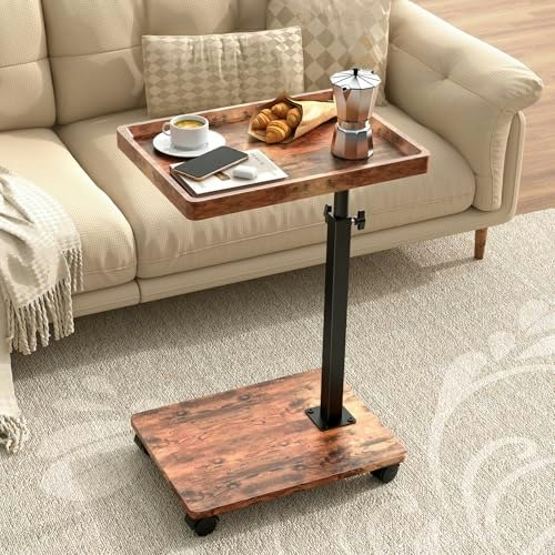 Qauuqq Adjustable C-Shaped Swivel Side Table: $38.24 Qauuqq Adjustable C-Shaped Swivel Side Table: $38.24