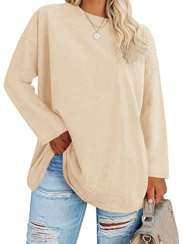 Fisoew Women's Plus Size Long Sleeve Oversized Sweatshirt: $14.98 Fisoew Women's Plus Size Long Sleeve Oversized Sweatshirt: $14.98
