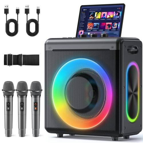 Verkb 200W Karaoke Machine with 3 Wireless Microphones: $84.99 Verkb 200W Karaoke Machine with 3 Wireless Microphones: $84.99