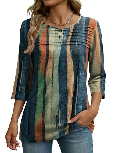 Zeagoo Women's 3/4 Sleeve Floral Dressy Casual Blouse: $12.34 Zeagoo Women's 3/4 Sleeve Floral Dressy Casual Blouse: $12.34