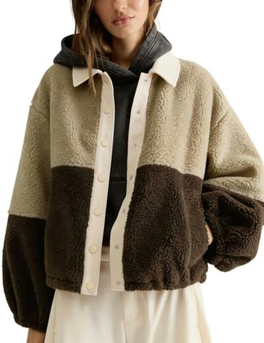 Shiyifa Women's Color Block Fleece Sherpa Jacket: $38.99 Shiyifa Women's Color Block Fleece Sherpa Jacket: $38.99