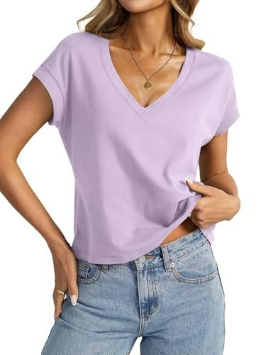 EasyGala Women's Cotton V-Neck Crop Top: $14.36 EasyGala Women's Cotton V-Neck Crop Top: $14.36