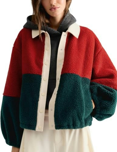 Shiyifa Women's Color Block Sherpa Fleece Jacket: $38.99 Shiyifa Women's Color Block Sherpa Fleece Jacket: $38.99