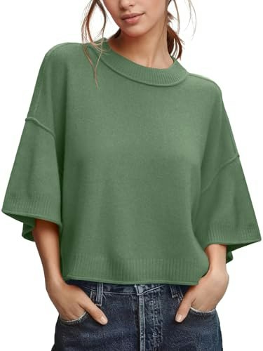 ZDC Women's Oversized Short-Sleeve Cropped Sweater: $25.84 ZDC Women's Oversized Short-Sleeve Cropped Sweater: $25.84