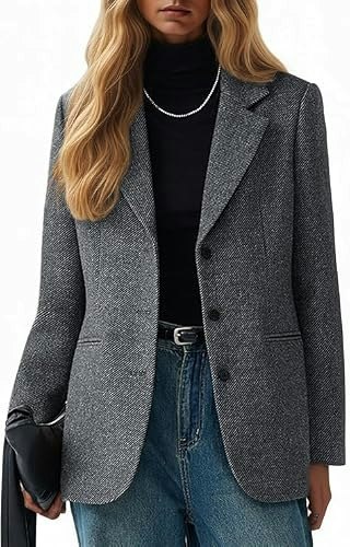 Mina Self Women's Herringbone Tweed Blazer: $50.99 Mina Self Women's Herringbone Tweed Blazer: $50.99