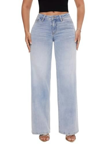 Oneso Women's Wide Leg Baggy Denim Jeans: $42.49 Oneso Women's Wide Leg Baggy Denim Jeans: $42.49