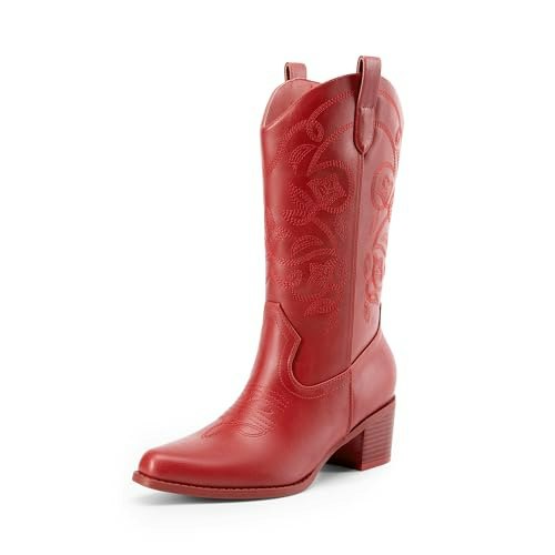 Dream Pairs Women's Western Mid-Calf Cowboy Boots: $35.99 Dream Pairs Women's Western Mid-Calf Cowboy Boots: $35.99