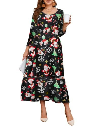 Larace 3/4 Sleeve Plus Size Women's Christmas Dress: $30.59 Larace 3/4 Sleeve Plus Size Women's Christmas Dress: $30.59