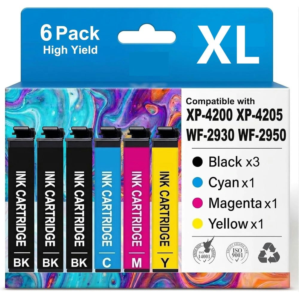 Replacement Ink Cartridges for Epson Expression and WorkForce Printers 6-Pack: $30.58 Replacement Ink Cartridges for Epson Expression and WorkForce Printers 6-Pack: $30.58