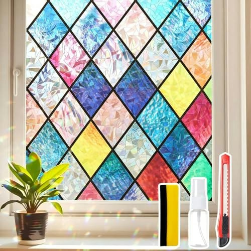 Azunel 17.5" x 78.7" Stained Glass Window Privacy Film: $7.64