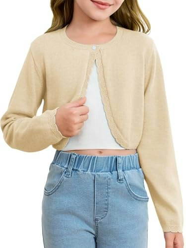 Girls Long Sleeve Button Knit Bolero Cardigan: $12.74 Girls Long Sleeve Button Knit Bolero Cardigan: $12.74