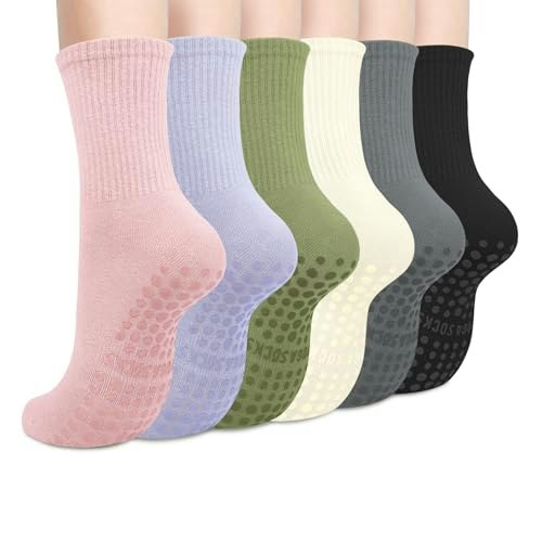 Justay Women's Pilates Grip Socks 6-Pack: $12.74 Justay Women's Pilates Grip Socks 6-Pack: $12.74
