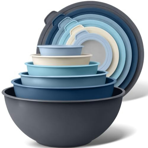 Zulay Kitchen 12-Piece Plastic Mixing Bowl Set with Lids: $29.74 Zulay Kitchen 12-Piece Plastic Mixing Bowl Set with Lids: $29.74