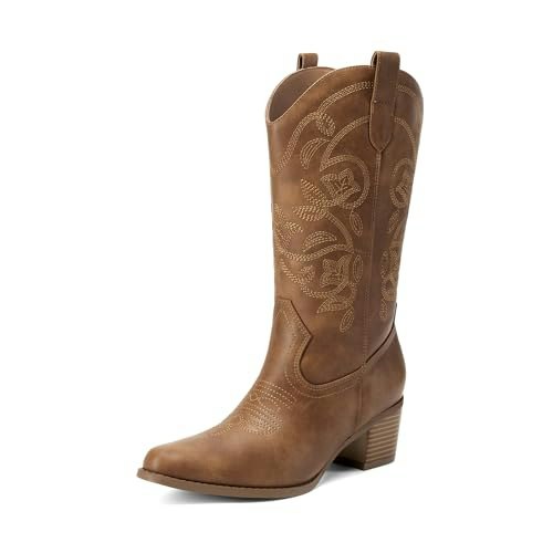 Dream Pairs Women's Western Mid Calf Cowboy Boots: $35.99 Dream Pairs Women's Western Mid Calf Cowboy Boots: $35.99