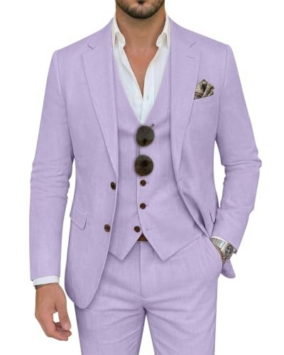 Men's 3-Piece Linen Wedding Suit Set: $79.54 Men's 3-Piece Linen Wedding Suit Set: $79.54