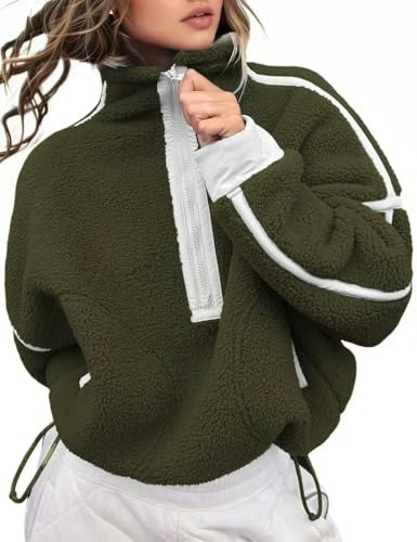 Kumufenc Women's Fleece Half-Zip Pullover Hoodie: $33.14 Kumufenc Women's Fleece Half-Zip Pullover Hoodie: $33.14