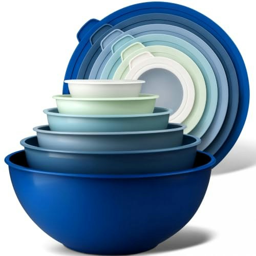 Zulay Kitchen 12-Piece Plastic Mixing Bowl Set with Lids: $24.22 Zulay Kitchen 12-Piece Plastic Mixing Bowl Set with Lids: $24.22