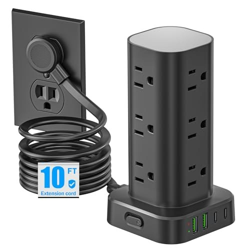 12-Outlet Power Strip Tower with 4 USB Ports and 10-Foot Cord: $33.99 12-Outlet Power Strip Tower with 4 USB Ports and 10-Foot Cord: $33.99