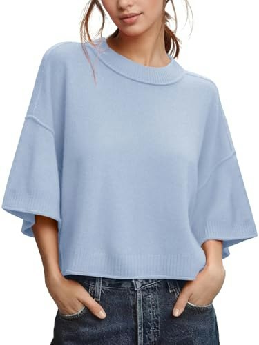 ZDC Women's Oversized Short-Sleeve Cropped Sweater: $19.97 ZDC Women's Oversized Short-Sleeve Cropped Sweater: $19.97