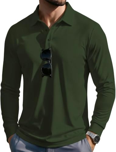 Asyjumpd Men's Dry Fit Long Sleeve Golf Polo Shirt: $12.74 Asyjumpd Men's Dry Fit Long Sleeve Golf Polo Shirt: $12.74