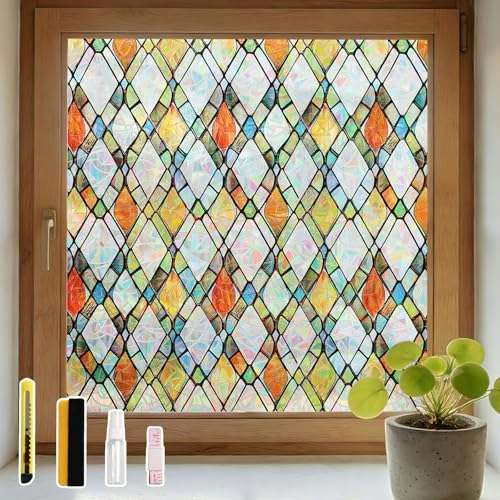Lemon Cloud Stained Glass Window Privacy Film 29.5" x 78.7": $25.48