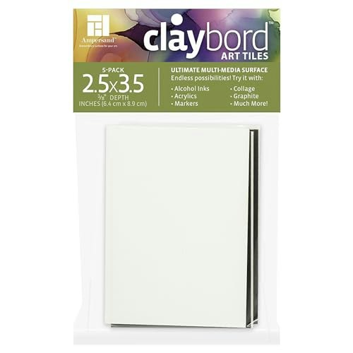 Ampersand 2.5" x 3.5" Claybord Ink and Acrylic Painting Panel 5-Pack: $8.13