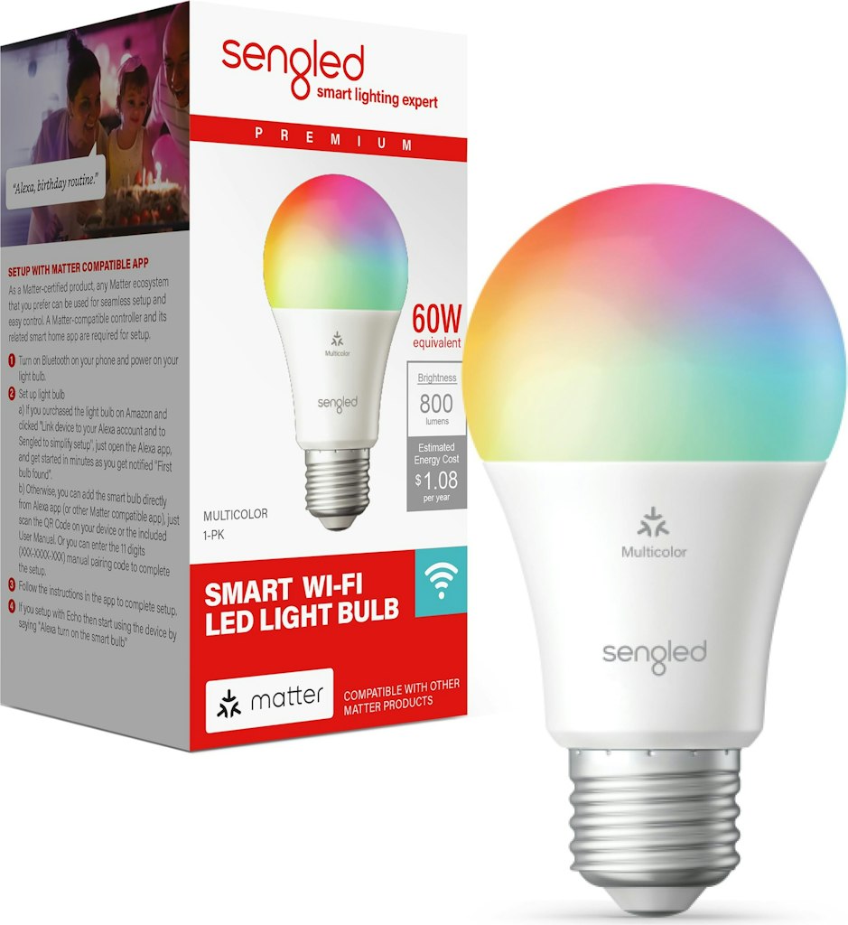 Sengled Matter A19 Multicolor Smart LED Light Bulb: $3.46