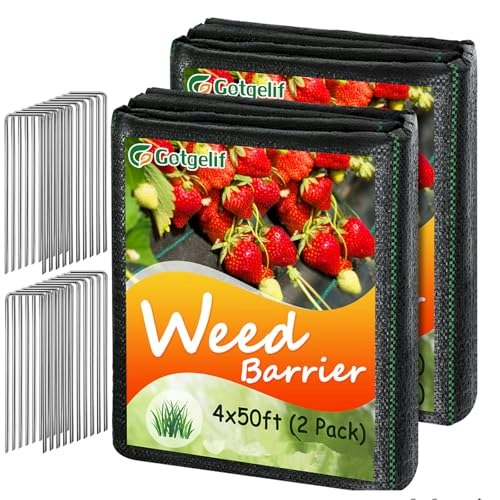 Gotgelif 4x100-Foot Heavy Duty Weed Barrier Fabric 20-Pack: $21.99
