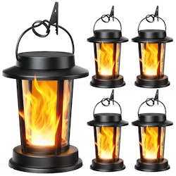 Solar Flickering Flame Outdoor Lanterns 4-Pack for $36 + free shipping