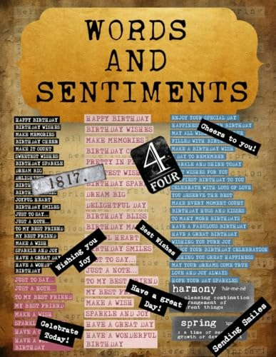 Words and Sentiments Ephemera Book: $12.14