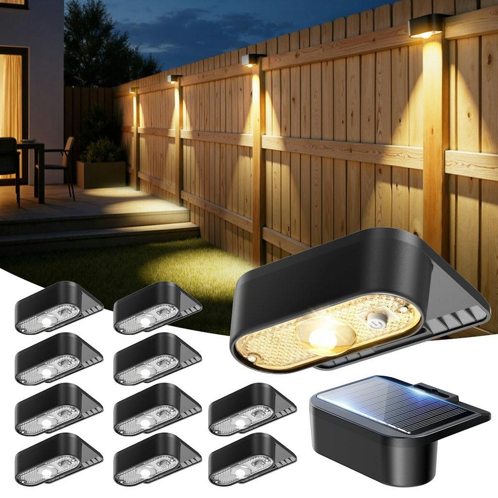 Solar Powered Fence Lights 12-Pack: $39 Solar Powered Fence Lights 12-Pack: $39