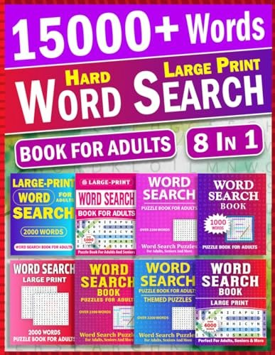 Large Print 8-in-1 Word Search Book for Adults: $13.40 Large Print 8-in-1 Word Search Book for Adults: $13.40