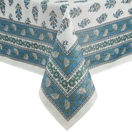 Threadmade 60" x 84" Tropez Block Print Indoor/Outdoor Tablecloth: $21.31 Threadmade 60" x 84" Tropez Block Print Indoor/Outdoor Tablecloth: $21.31