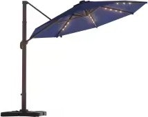 10-Foot Cantilever Patio Umbrella w/ Base & Lights for $182 + free shipping