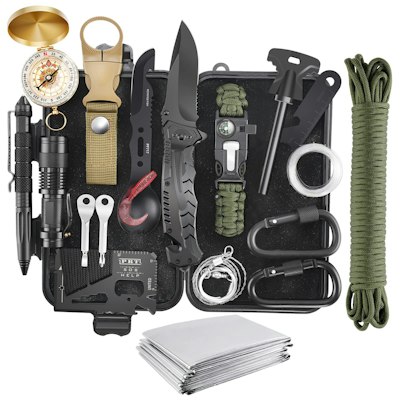 22-in-1 Emergency Survival Kit for $15 + free shipping w/ Prime