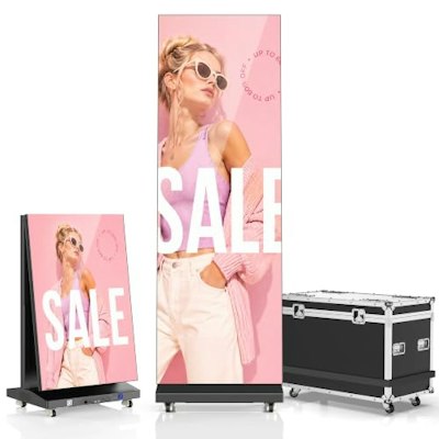 Jaszdot 80" LED Seamless LED Poster Display with Flight Case for $1,949.35 + free shipping