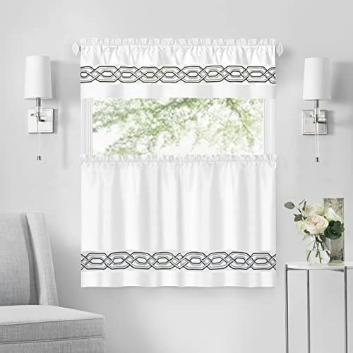 Paige 55" x 36" Tier and Valance Curtain Set: $6 Paige 55" x 36" Tier and Valance Curtain Set: $6