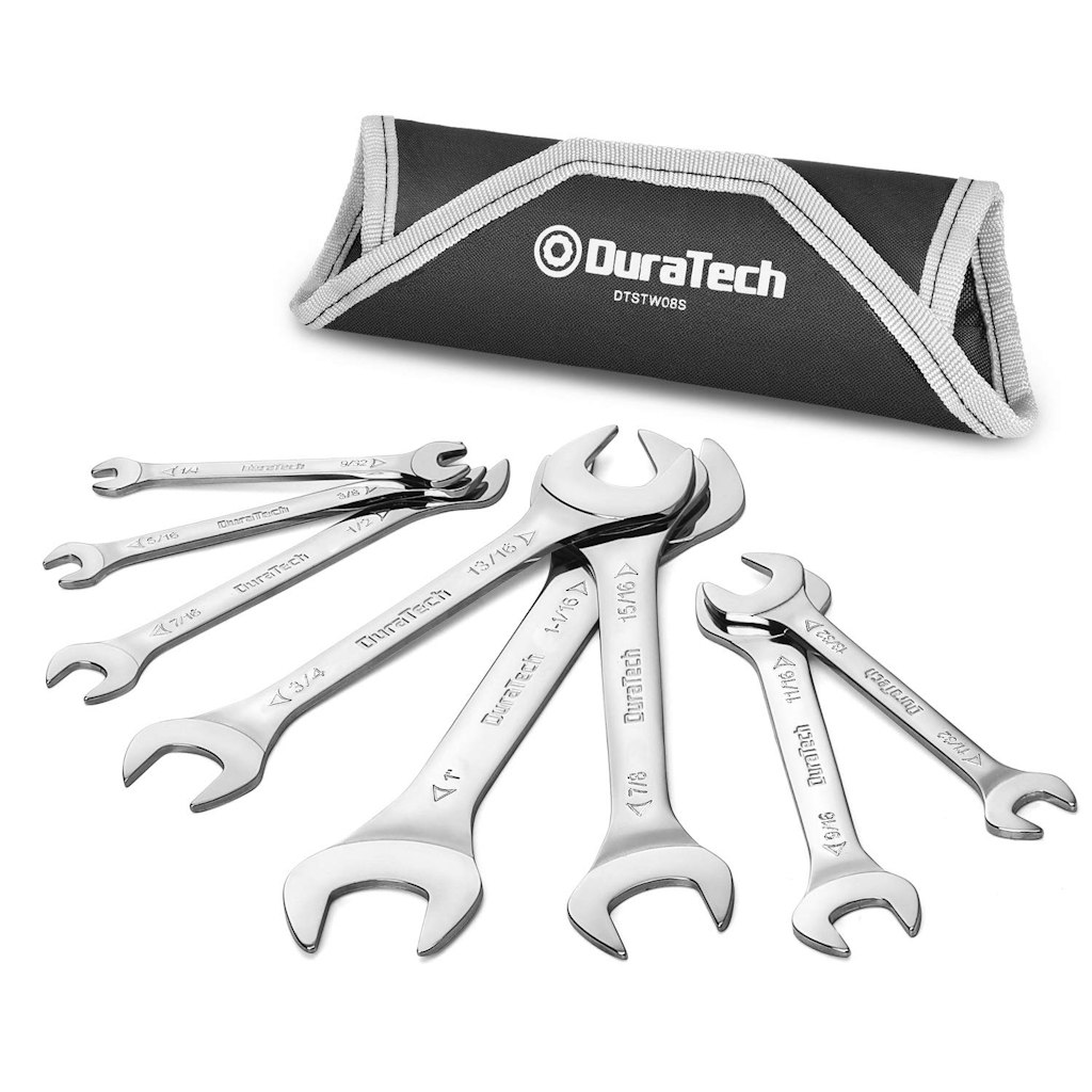 DuraTech Super-Thin Open End 8-Piece SAE Wrench Set: $21