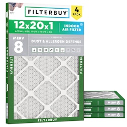 Filterbuy 12" x 20" x 1" MERV 8 Air Filter 4-Pack for $32 via Sub. & Save + free shipping