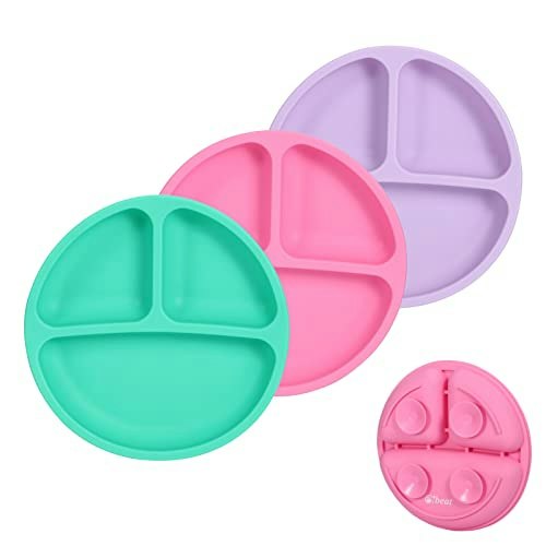 Cibeat Silicone Suction Toddler Divided Plates 3-Pack: $13.75 Cibeat Silicone Suction Toddler Divided Plates 3-Pack: $13.75